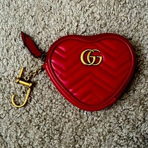 Gucci heart shaped coin pouch